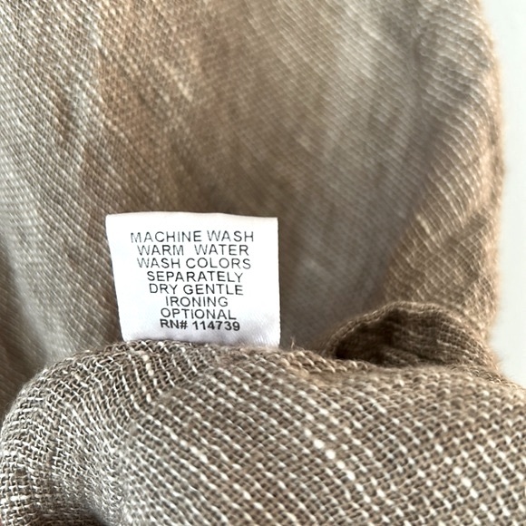 Flax • Natural Tan Linen Sleeveless Tank Tunic Top Mini Dress Size Medium - Picture 6 of 16